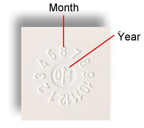 Picture of Back of Nite Lite with Month/Year of manufacture